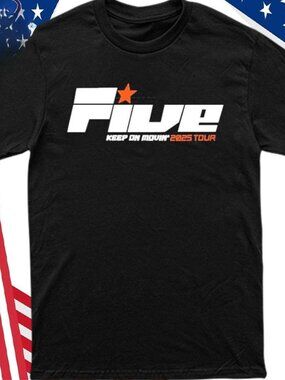 Five Band Keep On Movin'2025 Tour T-shirt - 5ive Music Fan Graphic Tee